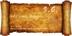 Váradi Ozmin névjegykártya